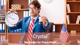  Presentation with office politics - Amazing PPT layouts having employee loyalty - young handsome politician sitting backdrop and a coral colored foreground