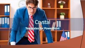  Presentation with office - PPT layouts having employee loyalty - young handsome politician sitting background and a ocean colored foreground