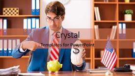  Presentation with office politics - PPT theme having employee loyalty - young handsome politician sitting background and a coral colored foreground