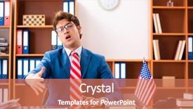  Presentation with office politics - Cool new PPT layouts with employee loyalty - young handsome politician sitting backdrop and a coral colored foreground