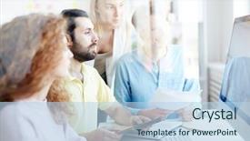  Presentation with group of diverse people - Amazing PPT layouts having employee monitoring - group of four creative people backdrop and a light blue colored foreground