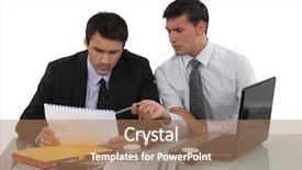  Presentation with project - Amazing slide deck having employee monitoring - two businessmen working backdrop and a coral colored foreground