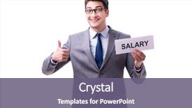  Presentation with salary - Beautiful PPT layouts featuring employee month - businessman asking for salary increase backdrop and a violet colored foreground