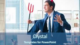  Presentation with tasmanian devil andry in tasmanian - Slide deck consisting of employee morale - devil angry businessman background and a ocean colored foreground