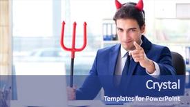  Presentation with devil and angel - Slides having employee morale - devil angry businessman background and a ocean colored foreground