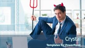  Presentation with devil - Audience pleasing slide set consisting of employee morale - devil angry businessman backdrop and a  colored foreground