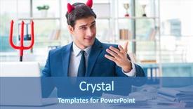  Presentation with tasmanian devil andry in tasmanian - Beautiful PPT theme featuring employee morale - devil angry businessman backdrop and a  colored foreground