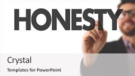  Presentation with honesty - Presentation design featuring employee morale - honesty background and a white colored foreground
