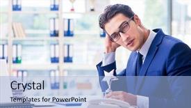  Presentation with employee month - Slide deck enhanced with employee of the month award background and a light blue colored foreground