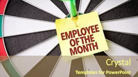  Presentation with employee month - Amazing slide deck having employee of the month backdrop and a coral colored foreground