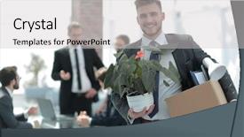  Presentation with first - Theme enhanced with employee on the first day background and a light gray colored foreground