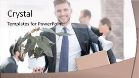  Presentation with first - Amazing presentation theme having new employee on the first backdrop and a white colored foreground