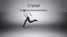  Presentation with training aspire man running - PPT theme having running business man on grey background and a light gray colored foreground