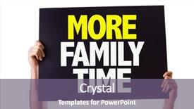  Presentation with time - Presentation enhanced with employee picnic - more family time card isolated background and a violet colored foreground