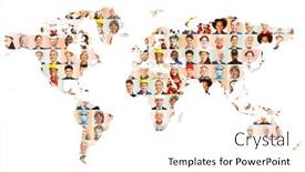  Presentation with labor market - Presentation featuring employee-portraits-of-different-professions background and a cream colored foreground