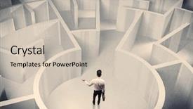  Presentation with maze - Colorful slide set enhanced with employee puzzle - confused businessman standing backdrop and a soft green colored foreground