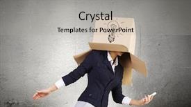  Presentation with box carton - Cool new slide deck with employee recognition - businesswoman using mobile phone wearing backdrop and a light gray colored foreground