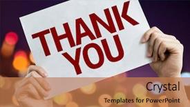  Presentation with employee - Amazing slide deck having employee recognition - thank you placard with bokeh backdrop and a coral colored foreground