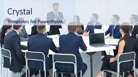  Presentation with employee relations - Presentation theme enhanced with employee relations - head of the company speaks background and a sky blue colored foreground