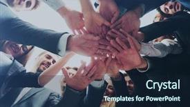  Presentation with employee relations - Colorful PPT theme enhanced with employee relations - large successfull business team showing backdrop and a wine colored foreground