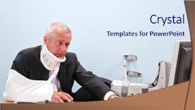  Presentation with employee relations - Colorful theme enhanced with employee relations - photo of a mature businessman backdrop and a sky blue colored foreground