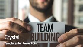  Presentation with team building - Theme enhanced with employee relations - team building background and a tawny brown colored foreground