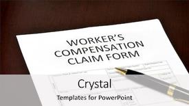  Presentation with employee relations - Presentation theme enhanced with employee relations - worker compensation form for employment background and a white colored foreground