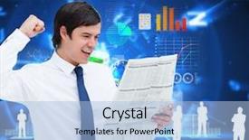  Presentation with global news - Cool new slide set with detail shot of some round backdrop and a gray colored foreground