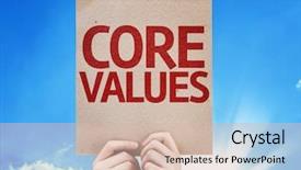  Presentation with employee - PPT layouts consisting of employee representation - core values card with beautiful background and a soft green colored foreground