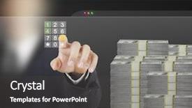  Presentation with safe space - PPT theme having employee safety - hand with safe background and a dark gray colored foreground