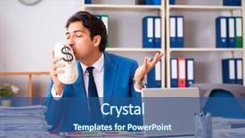  Presentation with working togheter kids - PPT theme with happy employee salary - young handsome businessman working background and a ocean colored foreground