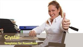  Presentation with woman business - Audience pleasing slides consisting of employee satisfaction - happy disabled business woman backdrop and a violet colored foreground