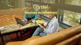  Presentation with solutions business - Slides featuring employee-shows-teammates-business-solutions background and a tawny brown colored foreground