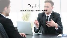  Presentation with banking bank vault door - Slide set consisting of employee sitting behind a desk background and a white colored foreground