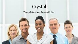  Presentation with ethnic - Beautiful PPT theme featuring employee - smiling multi ethnic business team backdrop and a sky blue colored foreground