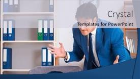  Presentation with industrial espionage - Slide set having employee-stealing-important-information background and a  colored foreground