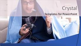  Presentation with employee - Slide set enhanced with employee-suffering-from-flue-playing background and a lemonade colored foreground