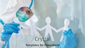  Presentation with cut - Colorful slides enhanced with employee-thoughtfully-looks-at-paper backdrop and a light blue colored foreground