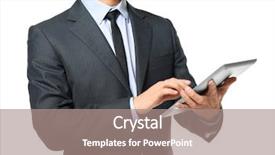  Presentation with salesman - Amazing presentation theme having employee transport consultancy - car salesman with tablet computer backdrop and a  colored foreground