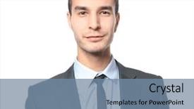  Presentation with car accident cartoon - Presentation theme enhanced with employee transport consultancy - handsome car salesman on white background and a  colored foreground