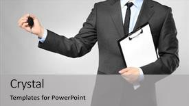  Presentation with autonomous car - Presentation theme having employee transport consultancy - handsome car salesman with key background and a  colored foreground