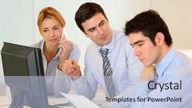  Presentation with turnover - Audience pleasing slide deck consisting of employee turnover - business team working in front backdrop and a light blue colored foreground