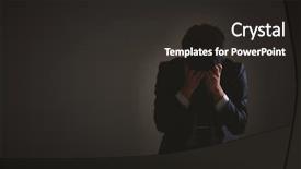  Presentation with turnover - Amazing theme having employee turnover - frustrated young businessman backdrop and a dark gray colored foreground