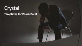  Presentation with turnover - Cool new presentation with employee turnover - frustrated young businessman backdrop and a dark gray colored foreground
