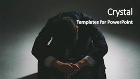  Presentation with turnover - PPT theme having employee turnover - frustrated young businessman background and a dark gray colored foreground