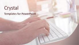  Presentation with personal - PPT theme featuring employee typing on a personal background and a lemonade colored foreground