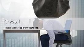  Presentation with burden - Presentation design enhanced with employee-under-the-burden and a light gray colored foreground