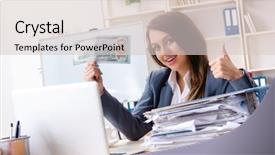  Presentation with ethical employee - Amazing slide deck having employee unhappy with excessive work backdrop and a  colored foreground