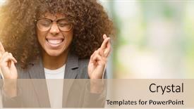  Presentation with african american in computer business - Slide deck featuring employee wishes - african american business woman wearing background and a  colored foreground