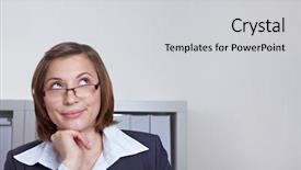  Presentation with office - Beautiful PPT layouts featuring employee wishes - attractive business woman in office backdrop and a  colored foreground